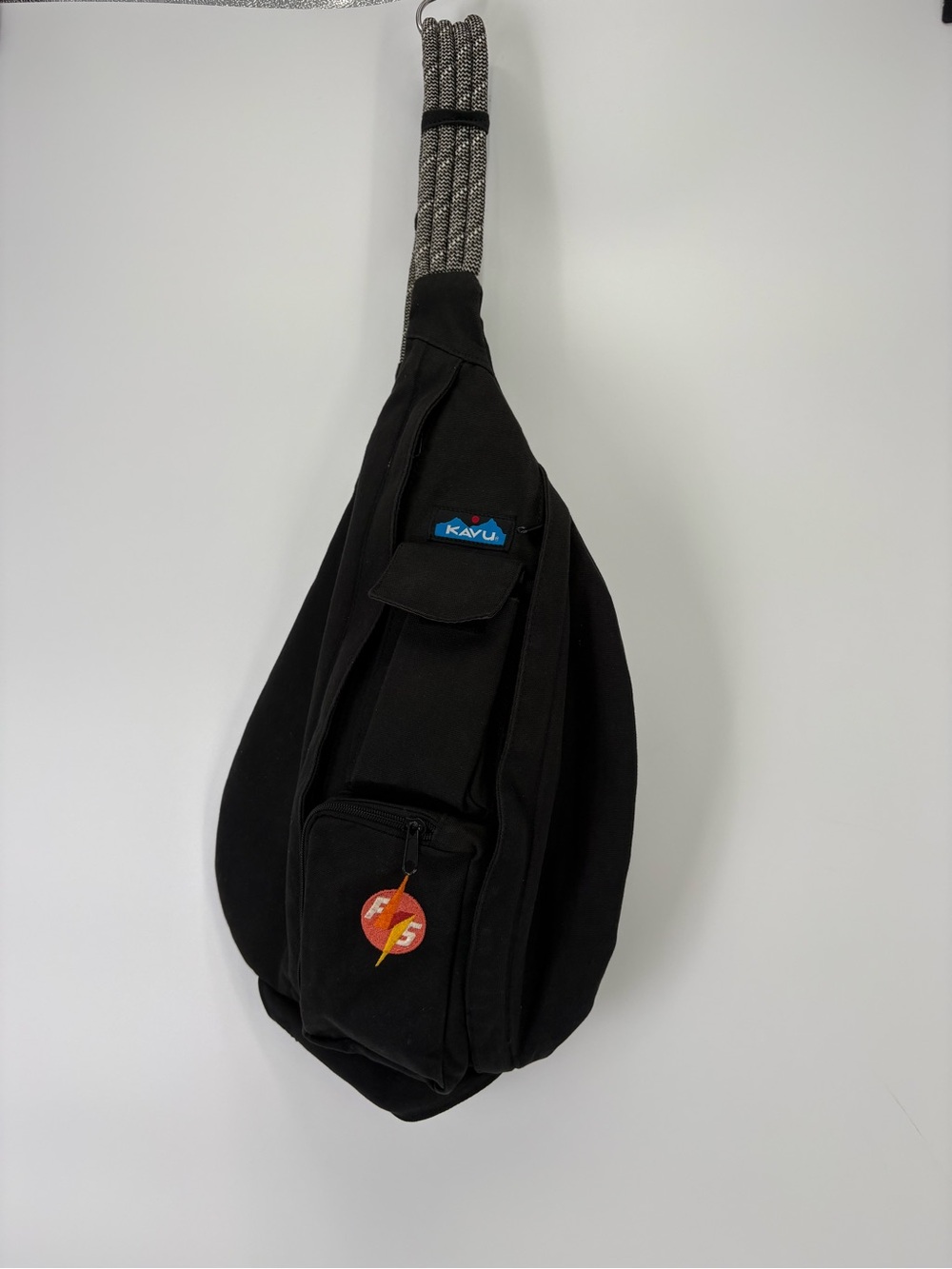 Kavu Black Sling Crossbody Bag with Rope Strap